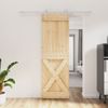 Puerta Corredera Con Herrajes Madera Maciza De Pino 70x210 Cm Vidaxl