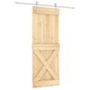 Puerta Corredera Con Herrajes Madera Maciza De Pino 80x210 Cm Vidaxl