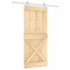 Puerta Corredera Con Herrajes Madera Maciza De Pino 90x210 Cm Vidaxl