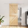 Puerta Corredera Con Herrajes Madera Maciza De Pino 80x210 Cm Vidaxl