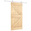 Puerta Corredera Con Herrajes Madera Maciza De Pino 100x210 Cm Vidaxl