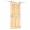 Puerta Corredera Con Herrajes Madera Maciza De Pino 90x210 Cm Vidaxl