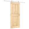 Puerta Corredera Con Herrajes Madera Maciza De Pino 85x210 Cm Vidaxl