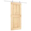 Puerta Corredera Con Herrajes Madera Maciza De Pino 90x210 Cm Vidaxl