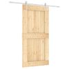 Puerta Corredera Con Herrajes Madera Maciza De Pino 100x210 Cm Vidaxl