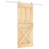 Puerta Corredera Con Herrajes Madera Maciza De Pino 85x210 Cm Vidaxl