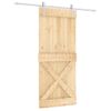 Puerta Corredera Con Herrajes Madera Maciza De Pino 90x210 Cm Vidaxl