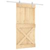 Puerta Corredera Con Herrajes Madera Maciza De Pino 100x210 Cm Vidaxl