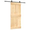 Puerta Corredera Con Herrajes Madera Maciza De Pino 90x210 Cm Vidaxl