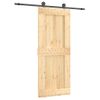 Puerta Corredera Con Herrajes Madera Maciza De Pino 85x210 Cm Vidaxl