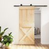 Puerta Corredera Con Herrajes Madera Maciza De Pino 85x210 Cm Vidaxl