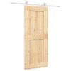 Puerta Corredera Con Herrajes Madera Maciza De Pino 85x210 Cm Vidaxl