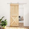 Puerta Corredera Con Herrajes Madera Maciza De Pino 80x210 Cm Vidaxl