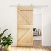 Puerta Corredera Con Herrajes Madera Maciza De Pino 80x210 Cm Vidaxl