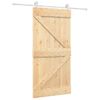 Puerta Corredera Con Herrajes Madera Maciza De Pino 100x210 Cm Vidaxl