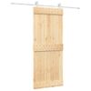 Puerta Corredera Con Herrajes Madera Maciza De Pino 85x210 Cm Vidaxl