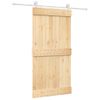 Puerta Corredera Con Herrajes Madera Maciza De Pino 100x210 Cm Vidaxl