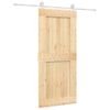 Puerta Corredera Con Herrajes Madera Maciza De Pino 90x210 Cm Vidaxl