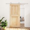 Puerta Corredera Con Herrajes Madera Maciza De Pino 90x210 Cm Vidaxl