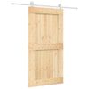 Puerta Corredera Con Herrajes Madera Maciza De Pino 100x210 Cm Vidaxl