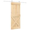 Puerta Corredera Con Herrajes Madera Maciza De Pino 80x210 Cm Vidaxl