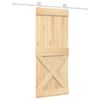 Puerta Corredera Con Herrajes Madera Maciza De Pino 85x210 Cm Vidaxl