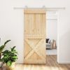 Puerta Corredera Con Herrajes Madera Maciza De Pino 85x210 Cm Vidaxl