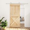 Puerta Corredera Con Herrajes Madera Maciza De Pino 90x210 Cm Vidaxl