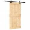 Puerta Corredera Con Herrajes Madera Maciza De Pino 100x210 Cm Vidaxl