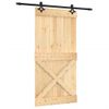 Puerta Corredera Con Herrajes Madera Maciza De Pino 100x210 Cm Vidaxl