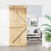 Puerta Corredera Con Herrajes Madera Maciza De Pino 90x210 Cm Vidaxl