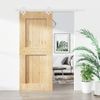 Puerta Corredera Con Herrajes Madera Maciza De Pino 80x210 Cm Vidaxl