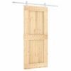 Puerta Corredera Con Herrajes Madera Maciza De Pino 90x210 Cm Vidaxl