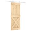 Puerta Corredera Con Herrajes Madera Maciza De Pino 80x210 Cm Vidaxl