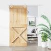 Puerta Corredera Con Herrajes Madera Maciza De Pino 90x210 Cm Vidaxl