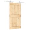 Puerta Corredera Con Herrajes Madera Maciza De Pino 100x210 Cm Vidaxl