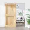 Puerta Corredera Con Herrajes Madera Maciza De Pino 100x210 Cm Vidaxl