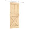 Puerta Corredera Con Herrajes Madera Maciza De Pino 85x210 Cm Vidaxl