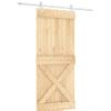 Puerta Corredera Con Herrajes Madera Maciza De Pino 90x210 Cm Vidaxl