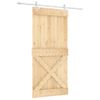 Puerta Corredera Con Herrajes Madera Maciza De Pino 95x210 Cm Vidaxl