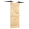 Puerta Corredera Con Herrajes Madera Maciza De Pino 85x210 Cm Vidaxl