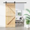 Puerta Corredera Con Herrajes Madera Maciza De Pino 85x210 Cm Vidaxl