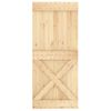 Puerta Corredera Con Herrajes Madera Maciza De Pino 90x210 Cm Vidaxl