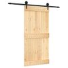 Puerta Corredera Con Herrajes Madera Maciza De Pino 100x210 Cm Vidaxl