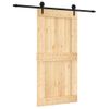 Puerta Corredera Con Herrajes Madera Maciza De Pino 100x210 Cm Vidaxl