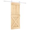 Puerta Corredera Con Herrajes Madera Maciza De Pino 90x210 Cm Vidaxl