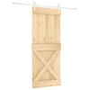 Puerta Corredera Con Herrajes Madera Maciza De Pino 100x210 Cm Vidaxl