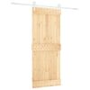 Puerta Corredera Con Herrajes Madera Maciza De Pino 85x210 Cm Vidaxl