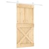 Puerta Corredera Con Herrajes Madera Maciza De Pino 95x210 Cm Vidaxl