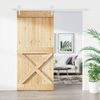 Puerta Corredera Con Herrajes Madera Maciza De Pino 95x210 Cm Vidaxl